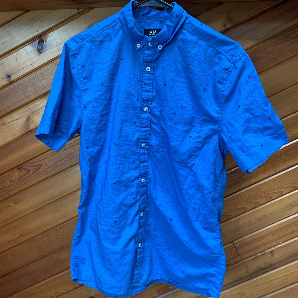 H&M Button Down Flamingo Shirt